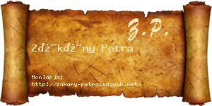 Zákány Petra névjegykártya