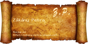 Zákány Petra névjegykártya